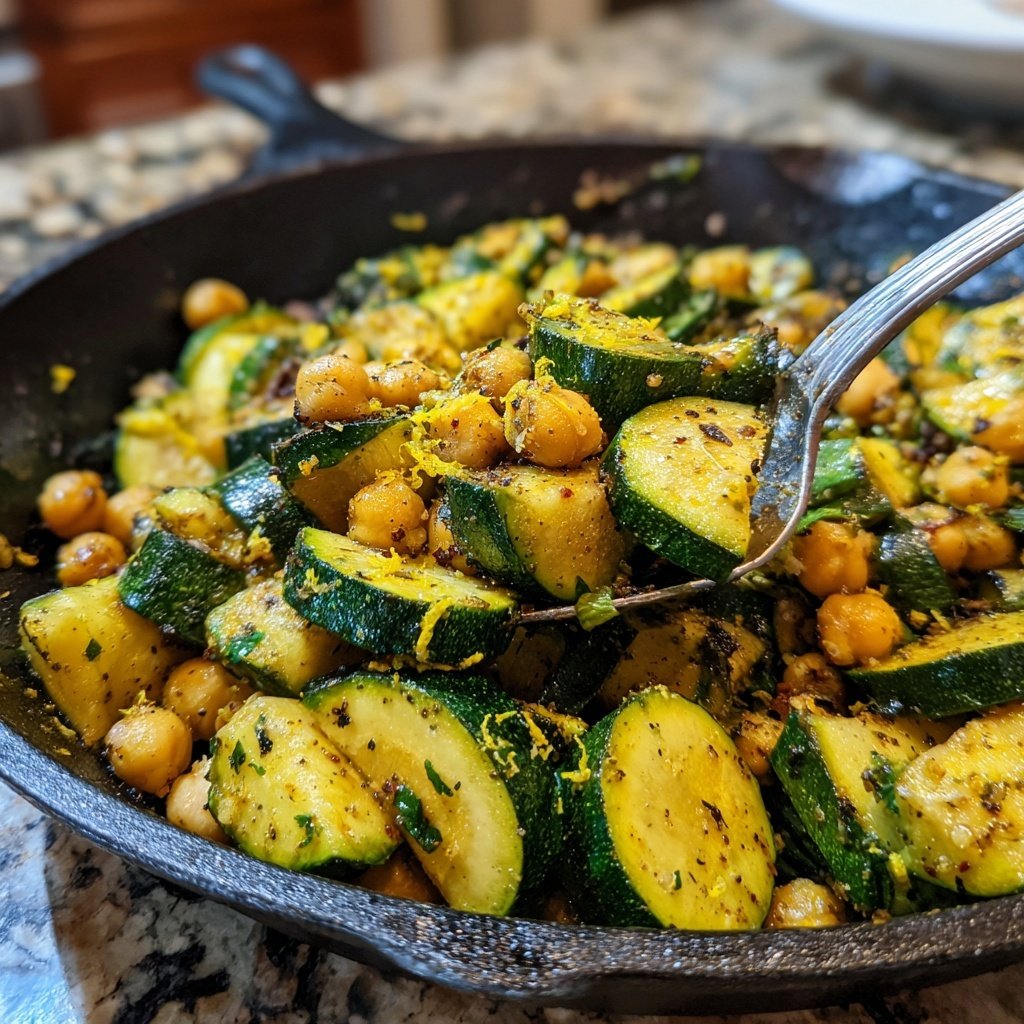 Zucchini Chickpea Lemon Skillet