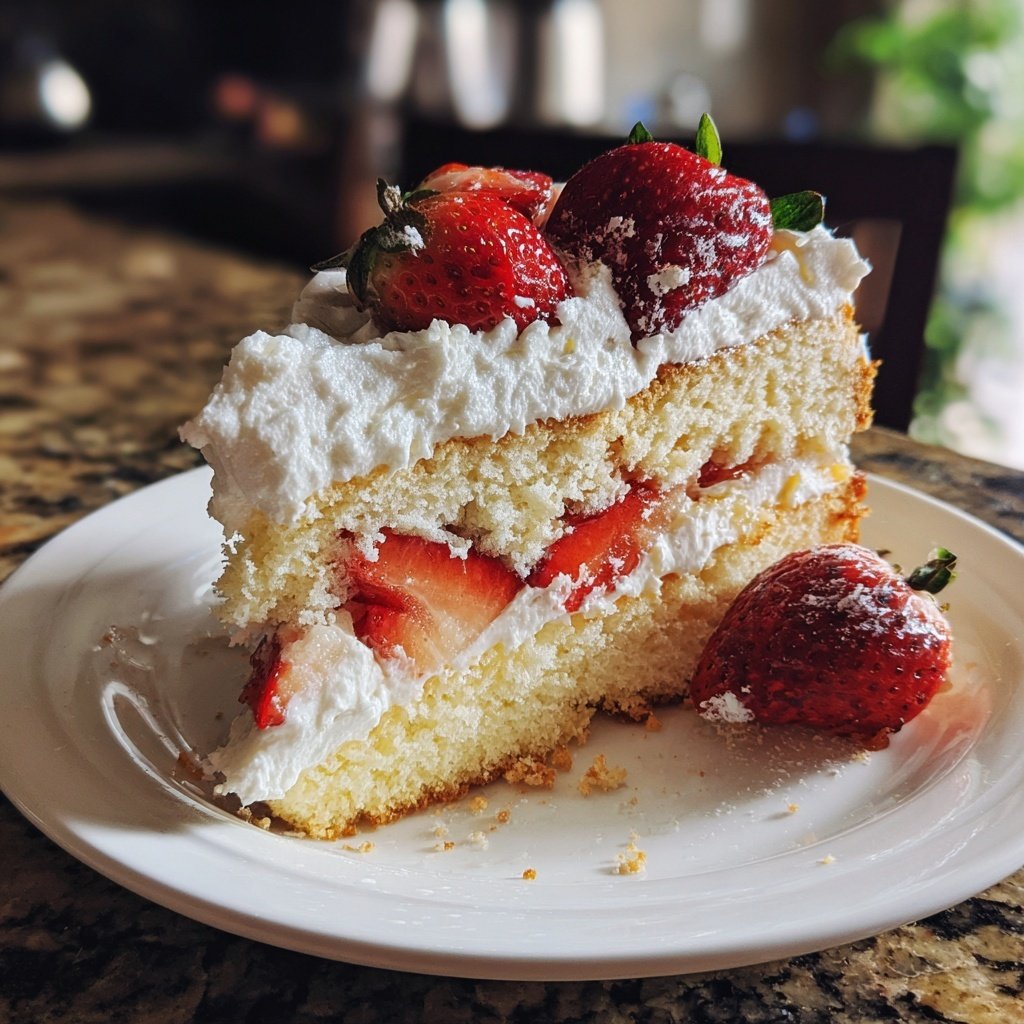 Fresh Strawberry Shortcake With Whipped Cream