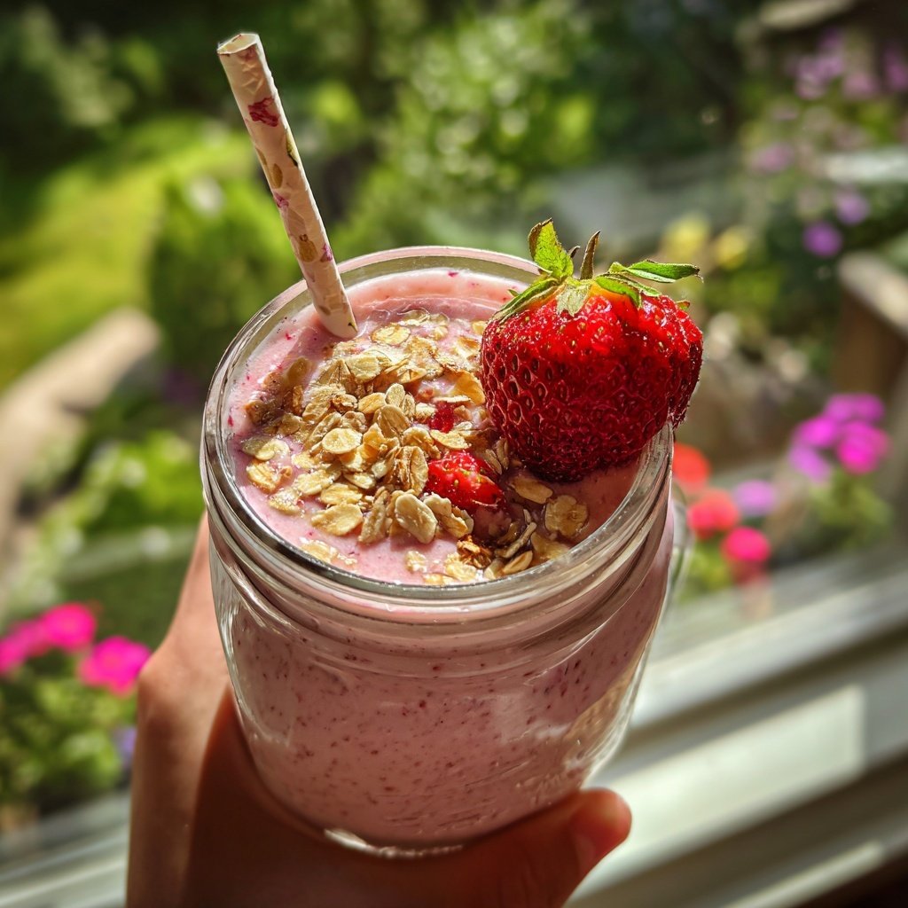 Strawberry Oatmeal Smoothie