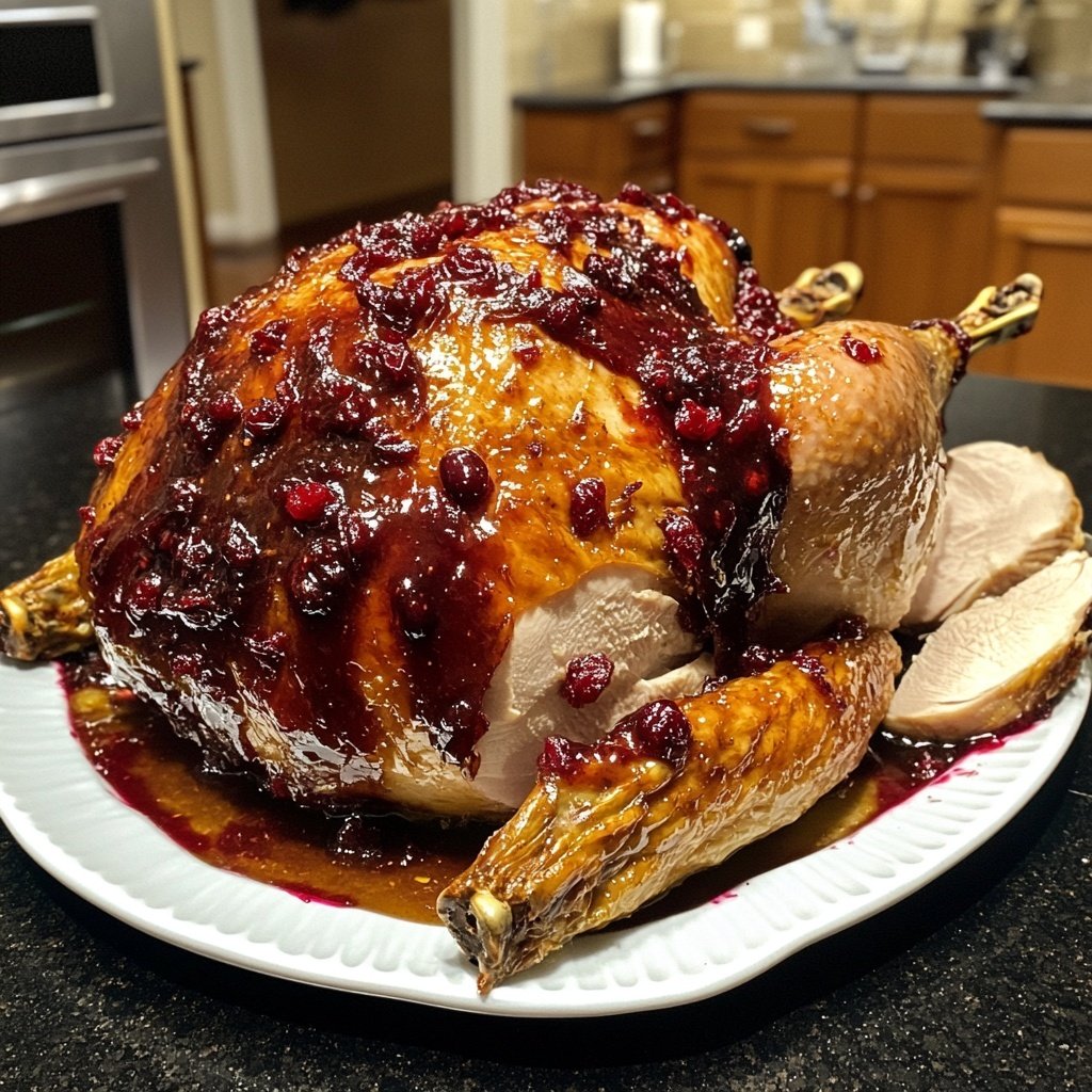 Roasted Turkey with Cranberry Glaze