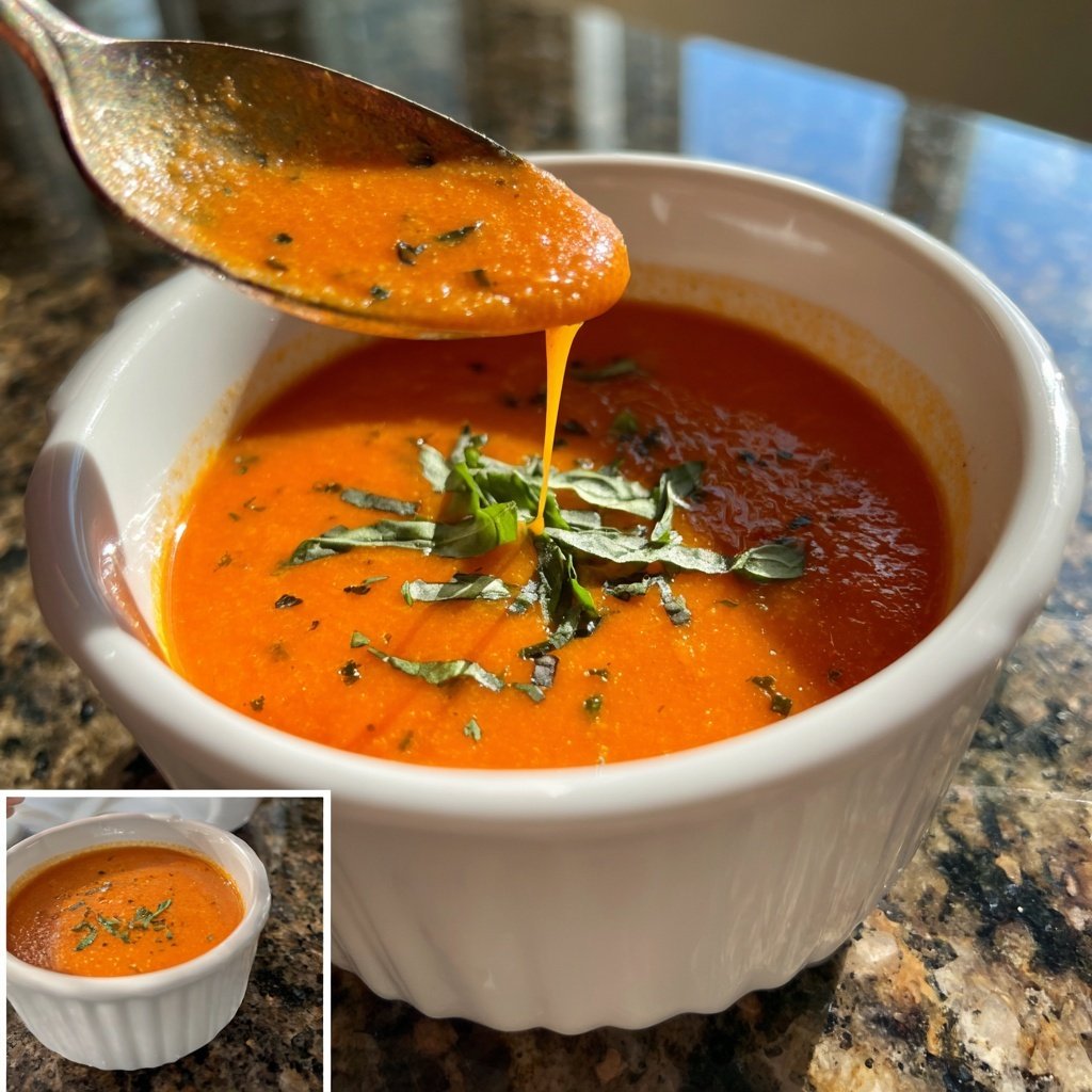 Healthy Crockpot Tomato Basil Soup