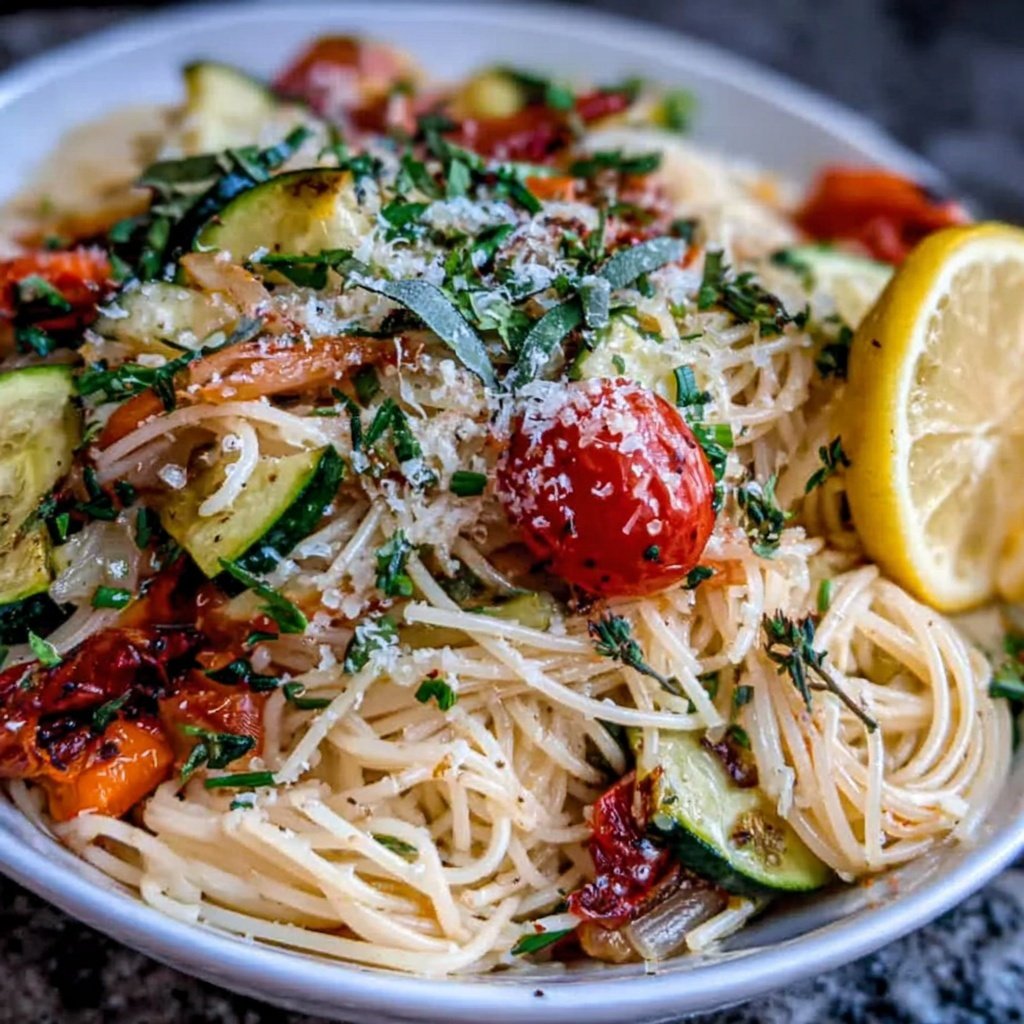 Angel Hair Pasta Primavera With Lemon