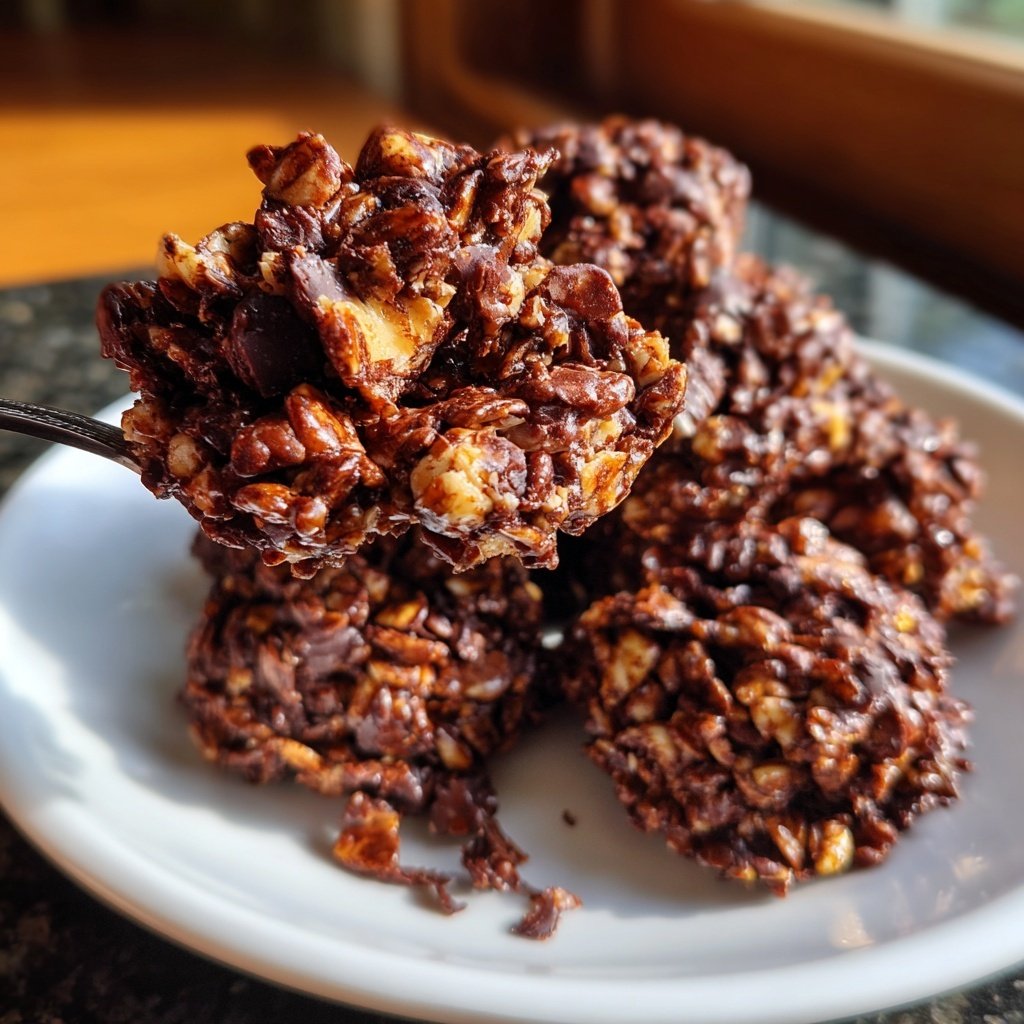 Chocolate Oat Peanut Snack Clusters