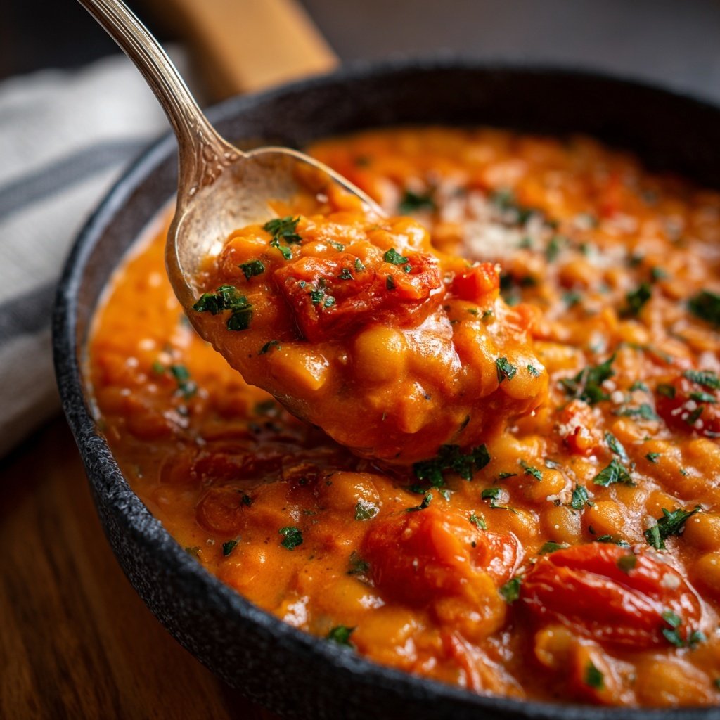 Creamy Tomato White Bean Lentils