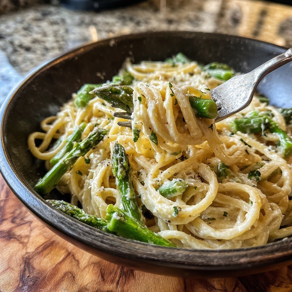 Romantic Creamy Asparagus Pasta
