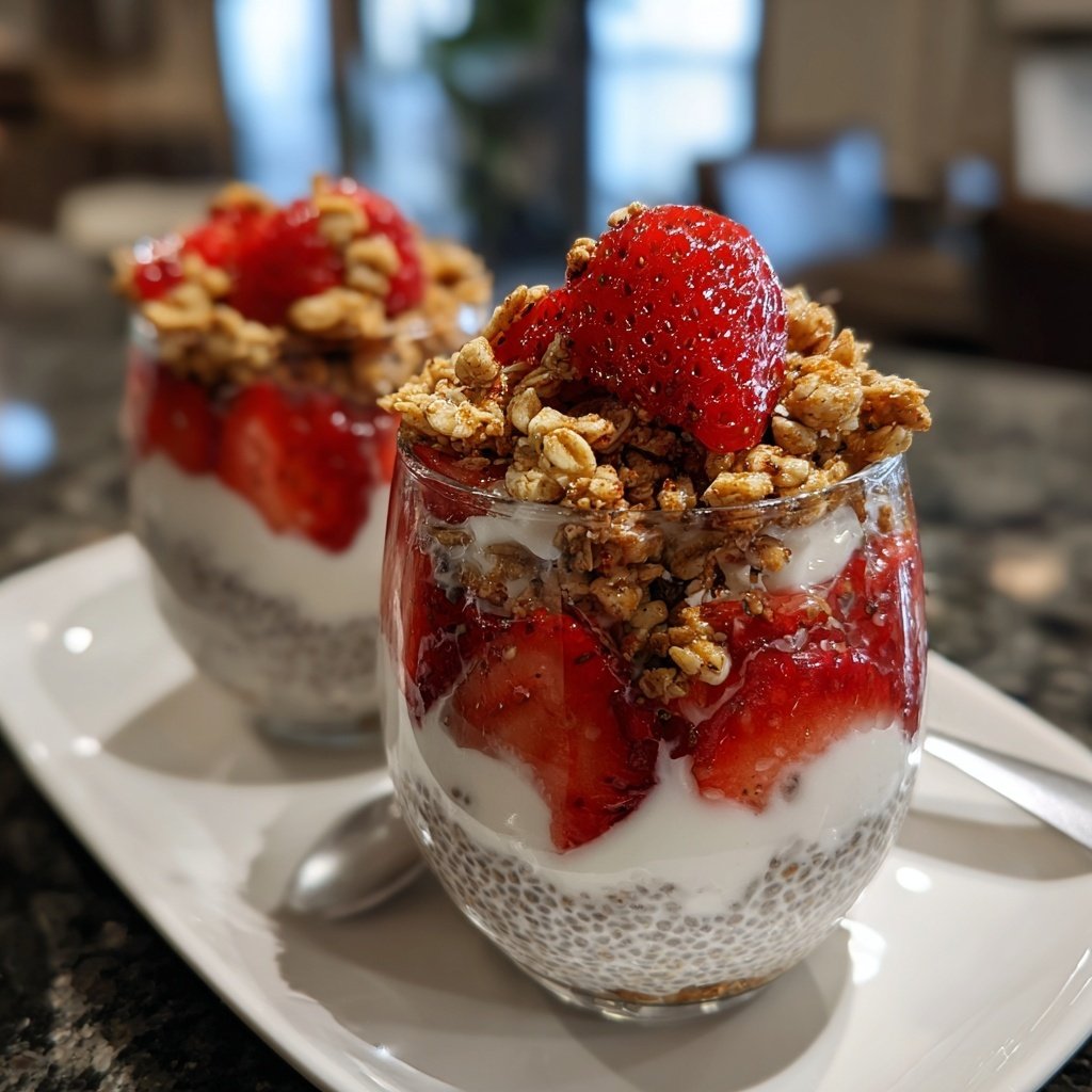 Strawberry Chia Breakfast Pots