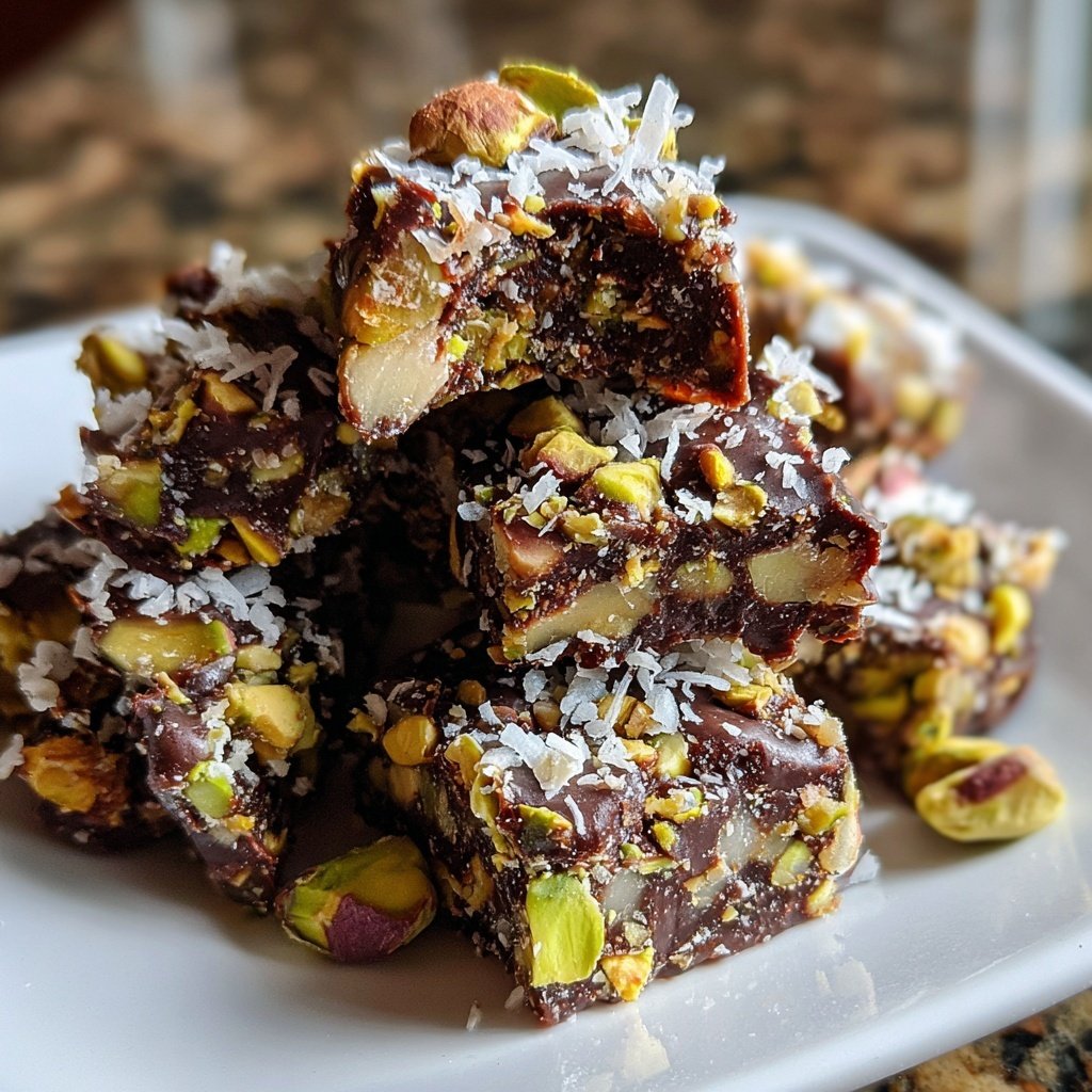 Chocolate Pistachio Coconut Bites