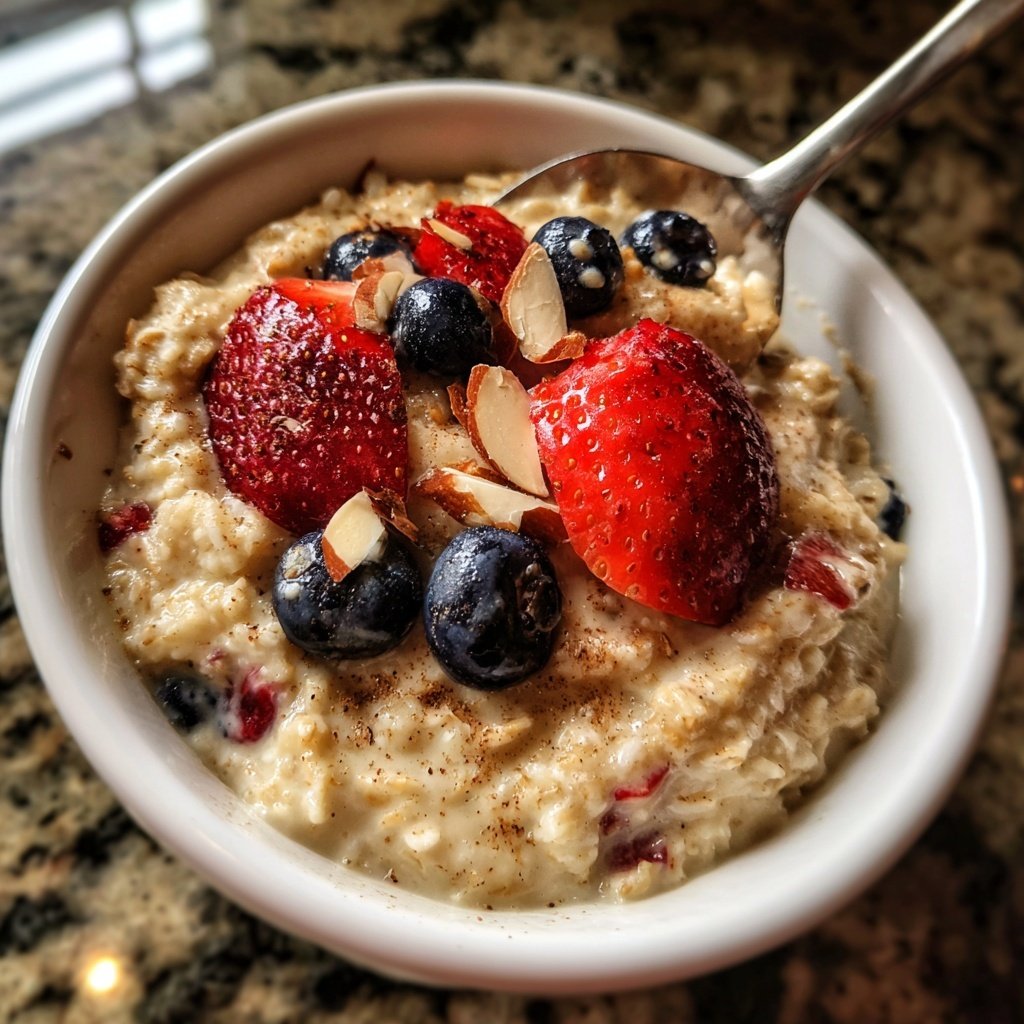 Valentine Breakfast Almond Berry Oatmeal