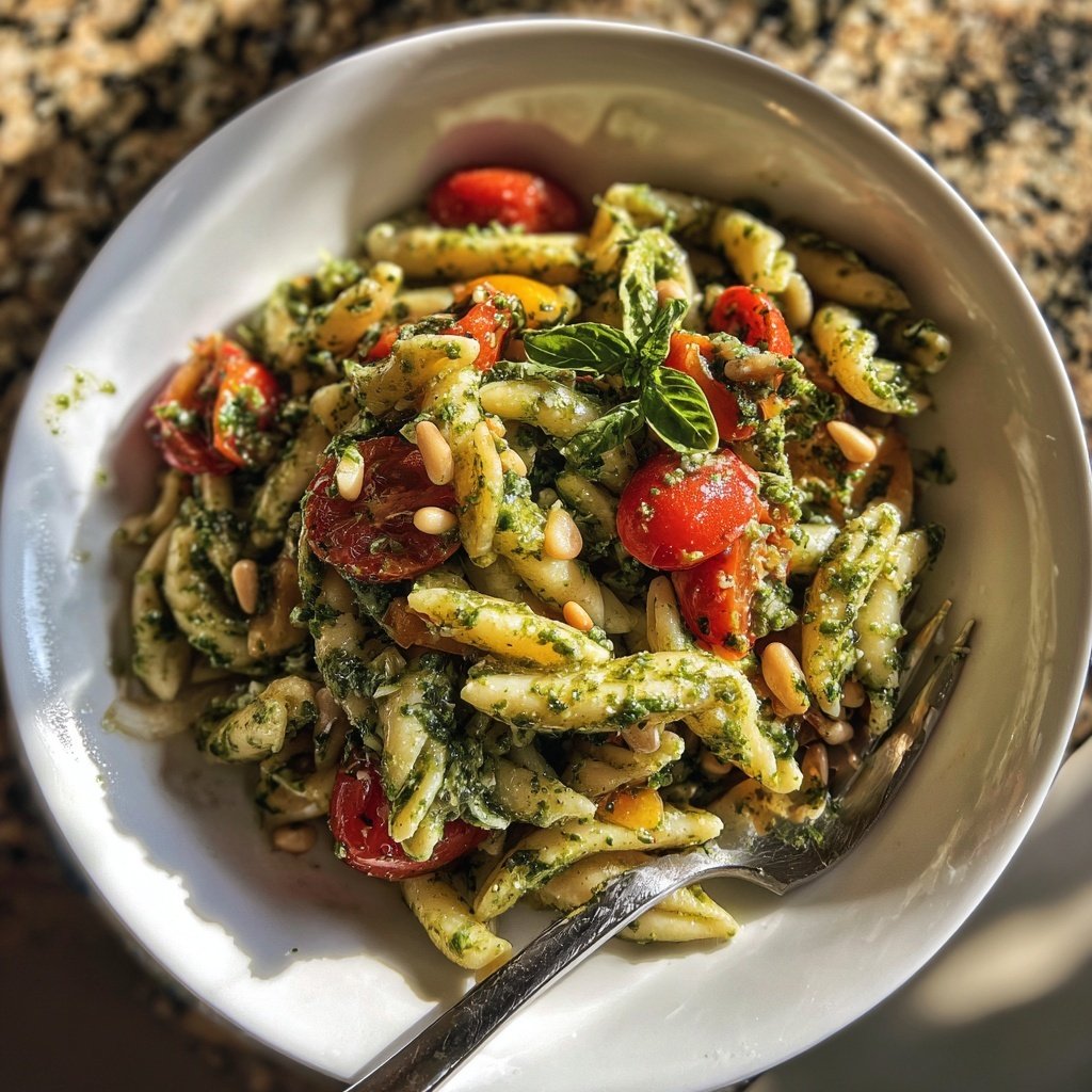 Healthy Lunch Pesto Pasta Salad