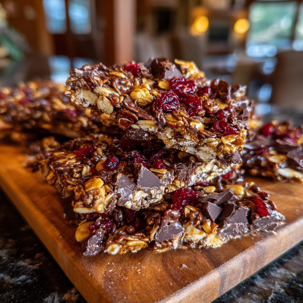 Valentines Snacks Chocolate Granola Bark