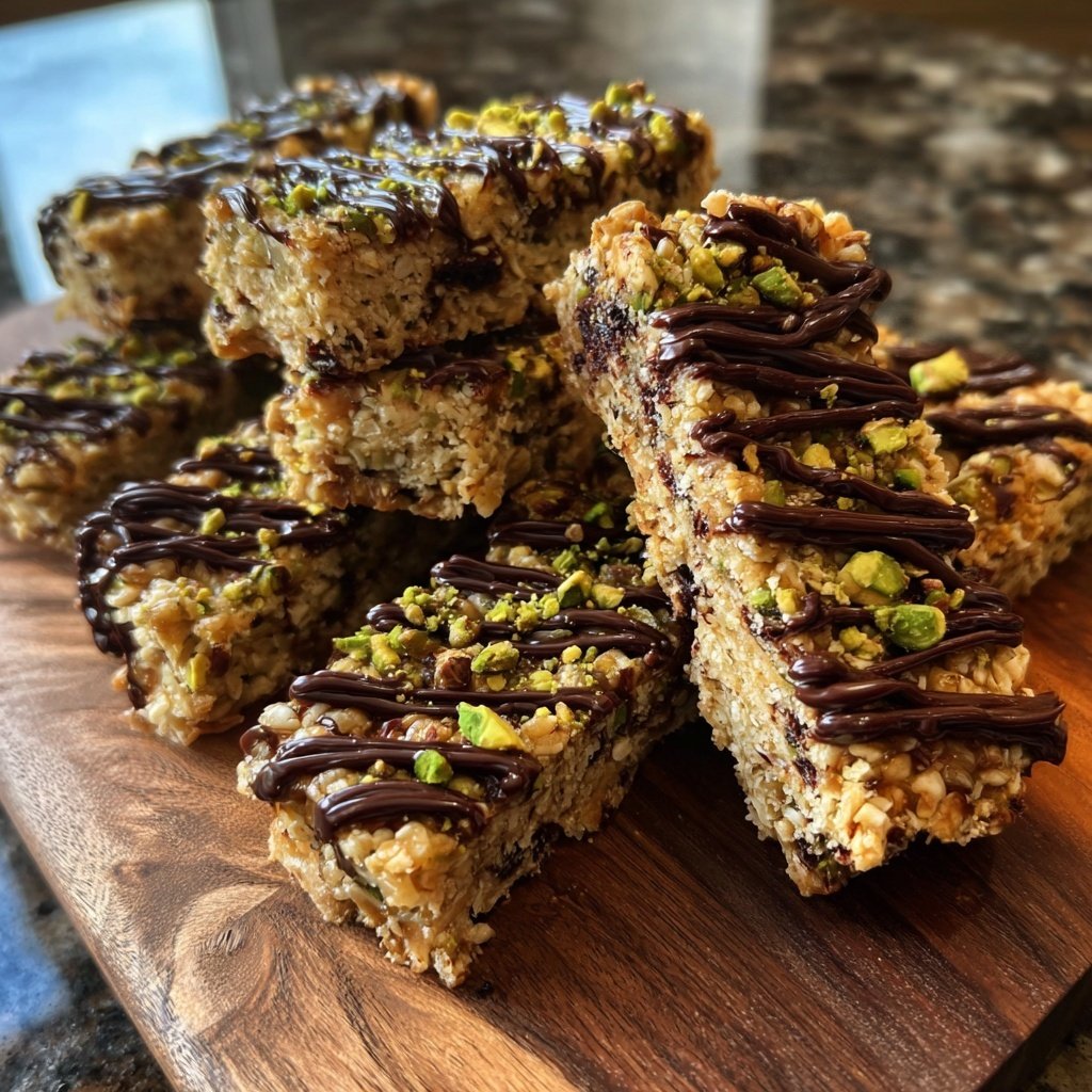 Chocolate Pistachio Snack Bars